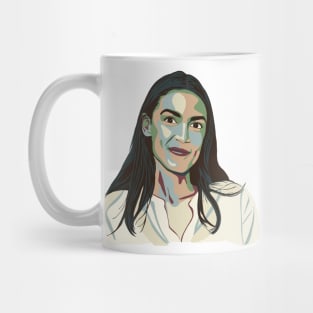 Alexandria Ocasio-Cortez Colorful Portrait Mug